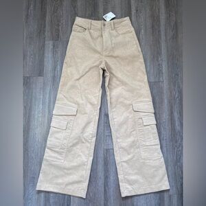 NEW Forever 21 Women's Wide Leg Corduroy Cargo Pants Gorpcore Skater Medium